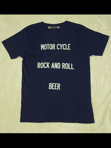 【HAMATOLA!】"Motorcycle-R&R-Beer" V-Neck T-Shirts